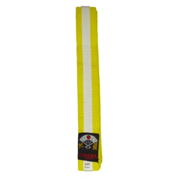 KARATE BELT(2 COLOUR) JUNIOR YELLOW/WHITE